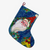 クリスマスの夜,葵,雪のサンタクロース ラージクリスマスストッキング (正面 (吊り時))