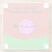 クリスマスの夜 赤と緑 ガラスコースター (裏面)