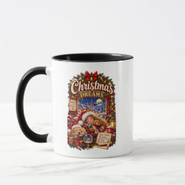 クリスマスの夢 – クリスマスの朝の温かなコーヒー マグカップ