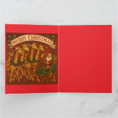 クリスマスの夢 - サンタとキリン カード (内部)