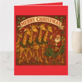 クリスマスの夢 - サンタとキリン カード (正面)