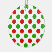 クリスマスの大きい水玉模様パターン陶磁器のオーナメント セラミックオーナメント (左)