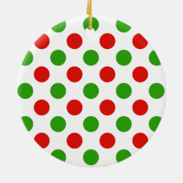 クリスマスの大きい水玉模様パターン陶磁器のオーナメント セラミックオーナメント