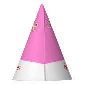 クリスマスの大きい(雄ジカの)枝角のトナカイのピンクの名前の帽子 パーティーハット (裏面)