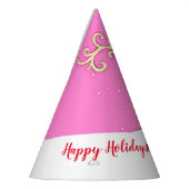 クリスマスの大きい(雄ジカの)枝角のトナカイのピンクの名前の帽子 パーティーハット (左)