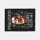 クリスマスの大好きおもしろいなクリスマス フリースブランケット (正面(横))
