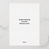 クリスマスの天使と星 ヴィクトリア時代 1884 箔シーズンカード (裏面)