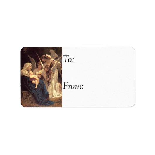 クリスマスの天使のヴィンテージのギフトのラベルの歌 ラベル (正面)