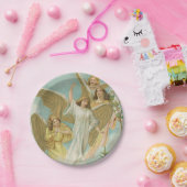 クリスマスの天使のヴィンテージのグループ ペーパープレート (パーティー)