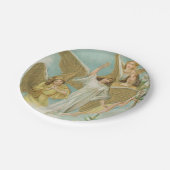 クリスマスの天使のヴィンテージのグループ ペーパープレート (アングル)