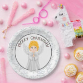 クリスマスの天使の休日の紙皿 ペーパープレート (パーティー)