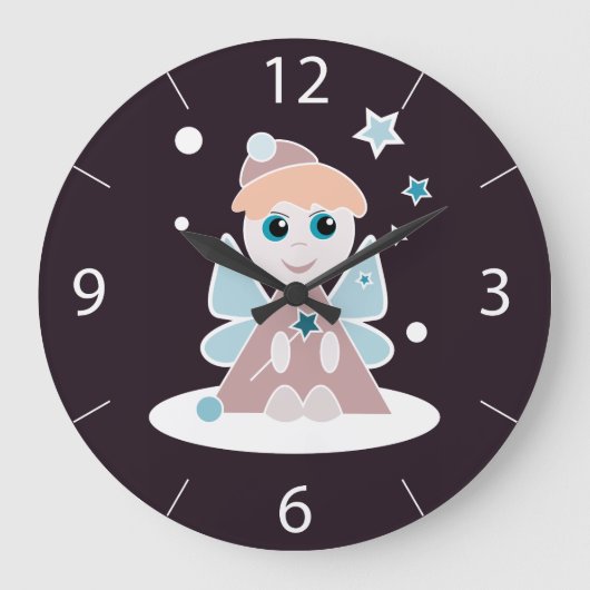 クリスマスの天使の壁時計 ラージ壁時計 (正面)