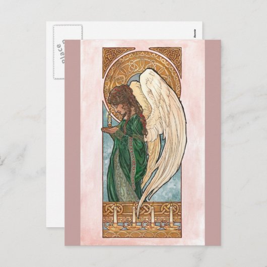 クリスマスの天使の郵便はがき シーズンポストカード (正面/裏面)