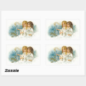 クリスマスの天使を歌う 長方形シール (シート)