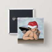 クリスマスの天使ボタン 缶バッジ (正面&裏面)