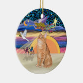 クリスマスの天使 - オレンジタビー猫 40 セラミックオーナメント (右)