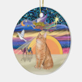 クリスマスの天使 - オレンジタビー猫 40 セラミックオーナメント (左)