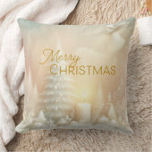 クリスマスの天使 ファンタジー 雪景色 クッション (ブランケット)