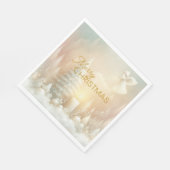 クリスマスの天使 ファンタジー 雪景色 スタンダードランチョンナプキン (角)