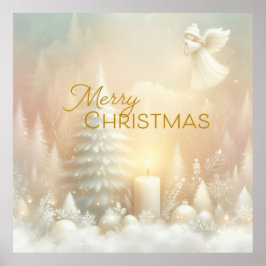 クリスマスの天使 ファンタジー 雪景色 ポスター