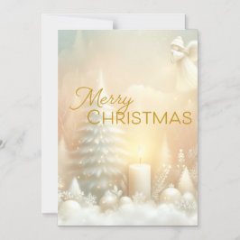 クリスマスの天使 ファンタジー 雪景色 マグネット招待状