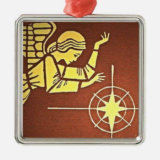 クリスマスの天使 メタルオーナメント (正面)