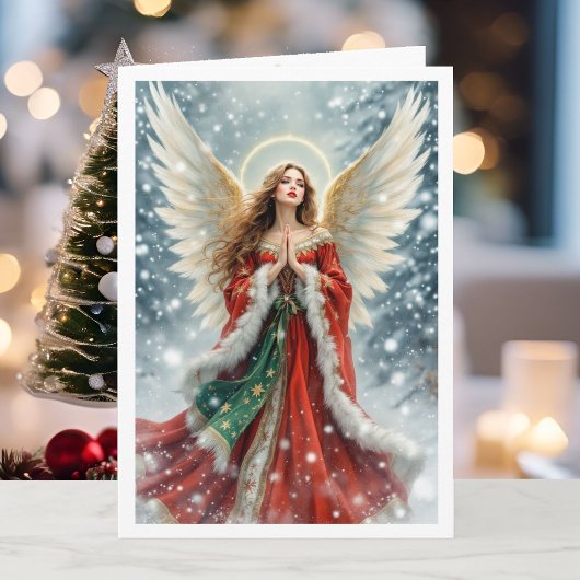 クリスマスの天使 喜びと良い知らせ クリスマスグリーティング シーズンカード