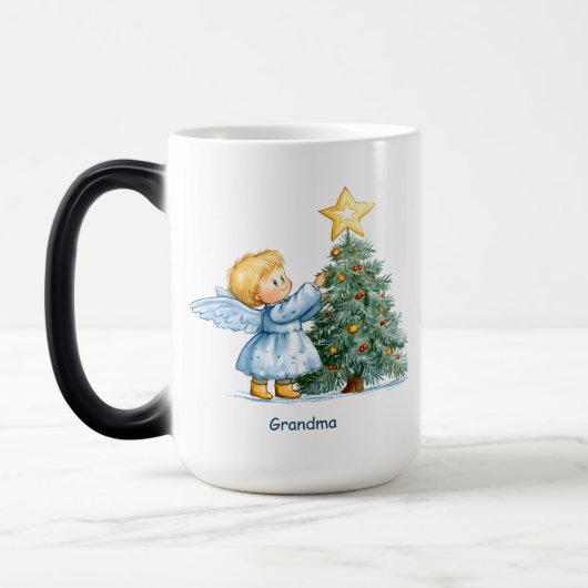 クリスマスの天使 甘い心からの思いやりをカスタマイズ モーフィングマグカップ (左)