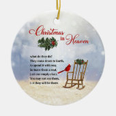 クリスマスの天国 – 空の椅子 セラミックオーナメント (正面)
