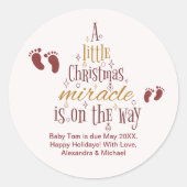 クリスマスの奇跡の妊娠の発表 ラウンドシール (正面)