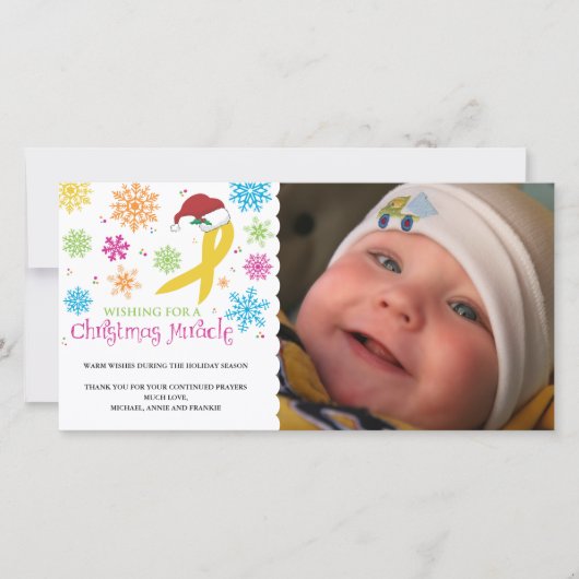 クリスマスの奇跡-幼年期の蟹座のリボン シーズンカード (正面)