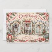 クリスマスの奇跡 3枚の写真 シーズンカード (正面)