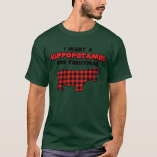 クリスマスの女の子のためのヒポタムス Tシャツ