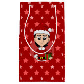 クリスマスの女の子の漫画の小さな抱き枕 スモールペーパーバッグ (正面)