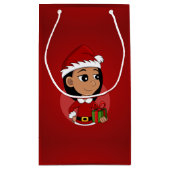 クリスマスの女の子の漫画の小さな抱き枕 スモールペーパーバッグ (裏面)