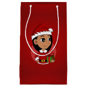 クリスマスの女の子の漫画の小さな抱き枕 スモールペーパーバッグ (正面)