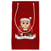 クリスマスの女の子の漫画の小さな抱き枕 スモールペーパーバッグ (正面)