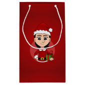クリスマスの女の子の漫画の小さな抱き枕 スモールペーパーバッグ (裏面)