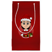 クリスマスの女の子の漫画の小さな抱き枕 スモールペーパーバッグ (正面)