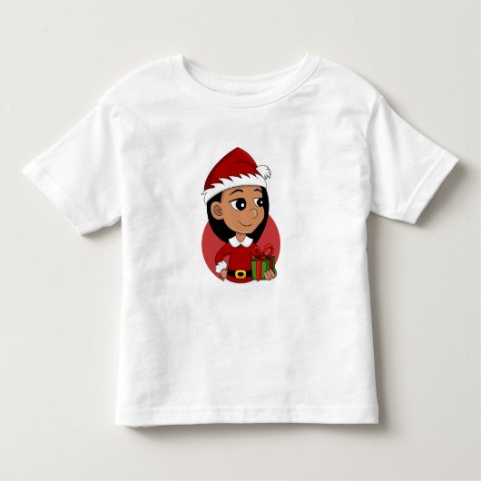 クリスマスの女の子の漫画の幼児Tシャツ トドラーTシャツ (正面)