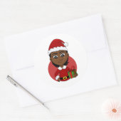 クリスマスの女の子の漫画クラシックラウンドステッカー ラウンドシール (封筒)