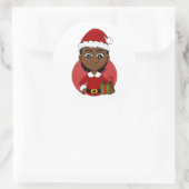 クリスマスの女の子の漫画クラシックラウンドステッカー ラウンドシール (バッグ)