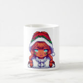 クリスマスの女の子ピクセラルト コーヒーマグカップ (中央)