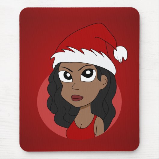 クリスマスの女の子漫画 マウスパッド (正面)