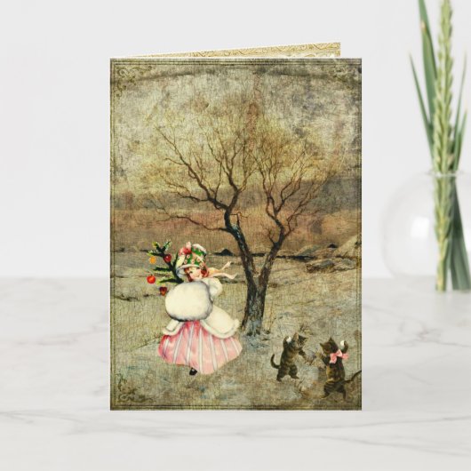 クリスマスの女の子 シーズンカード (正面)