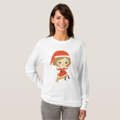 クリスマスの女性のPJ Tシャツ (正面フル)