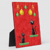 クリスマスの好奇な猫たち フォトプラーク (側面)