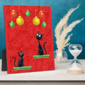 クリスマスの好奇な猫たち フォトプラーク (側面)
