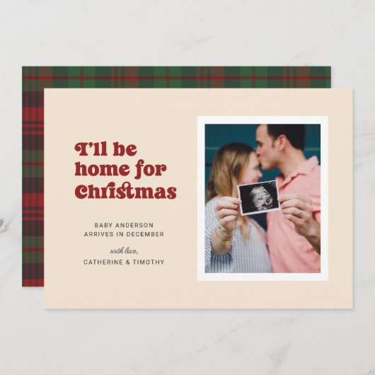 クリスマスの妊娠で家に帰る 案内状 (正面/裏面)