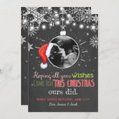 クリスマスの妊娠の超音波の発表の喜び シーズンカード (正面/裏面)